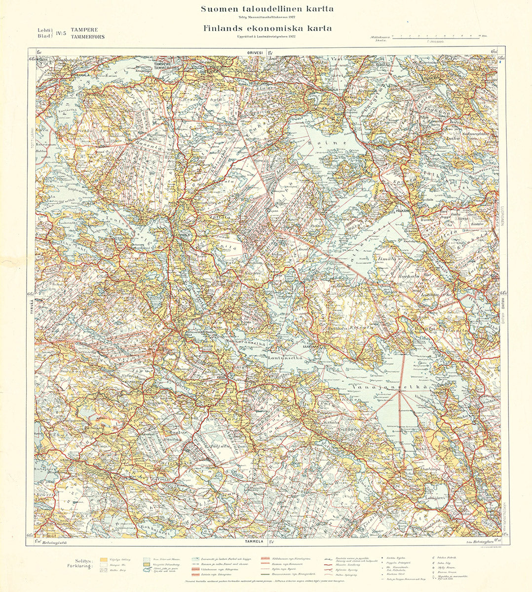 Suomen taloudellinen kartta Tampere, eteläinen 1922