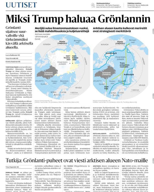 Trump, Grönlanti ja NATO täyttävät otsikoita